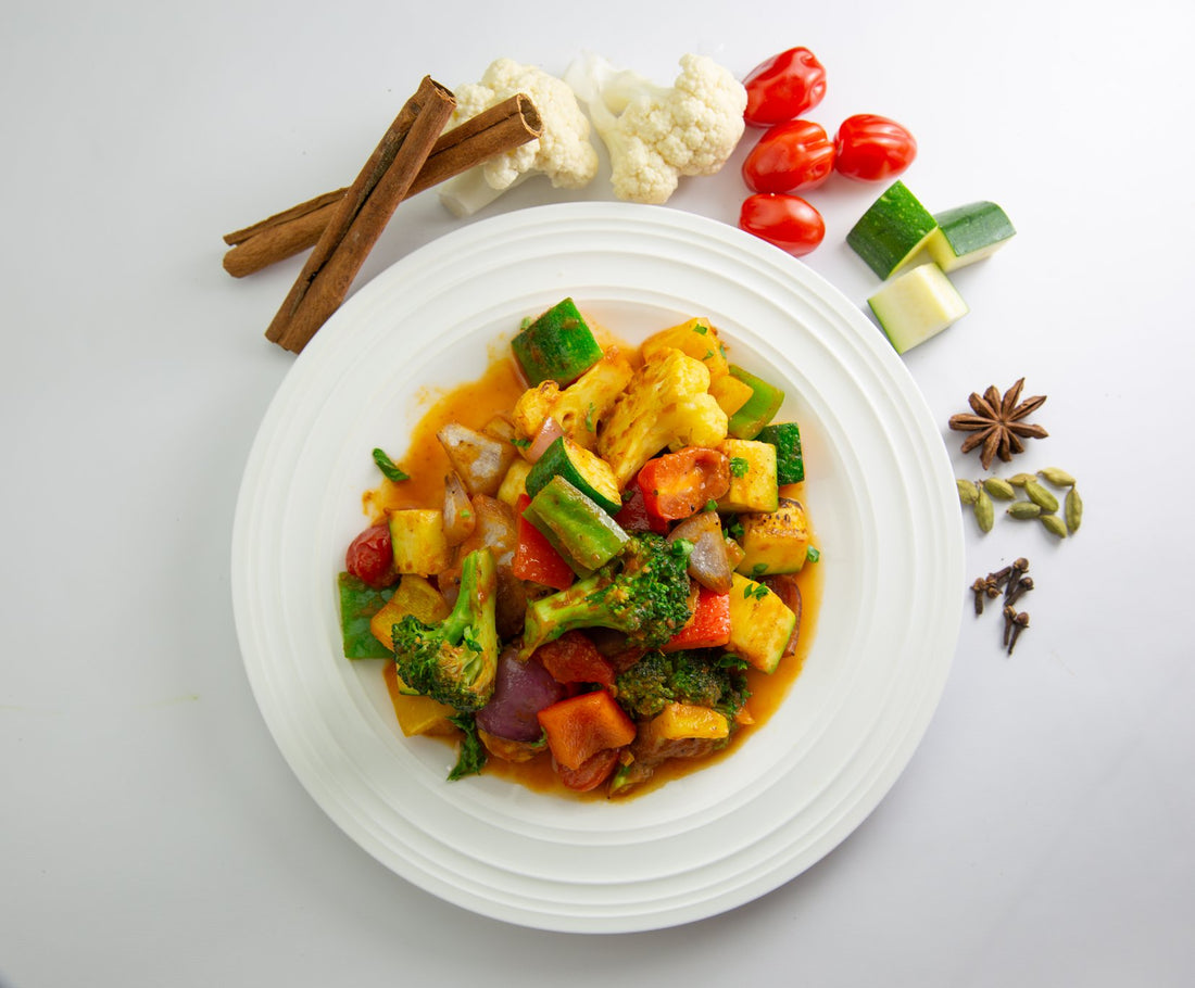 Amazing creamy sweet and savory vegetable meal with Shivani's Kitchen curry masala spices!