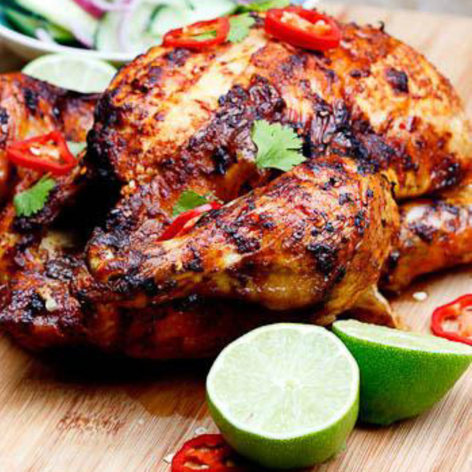 Roasting Chicken with Shivani's Garam Masala Spice and Parsley Butter